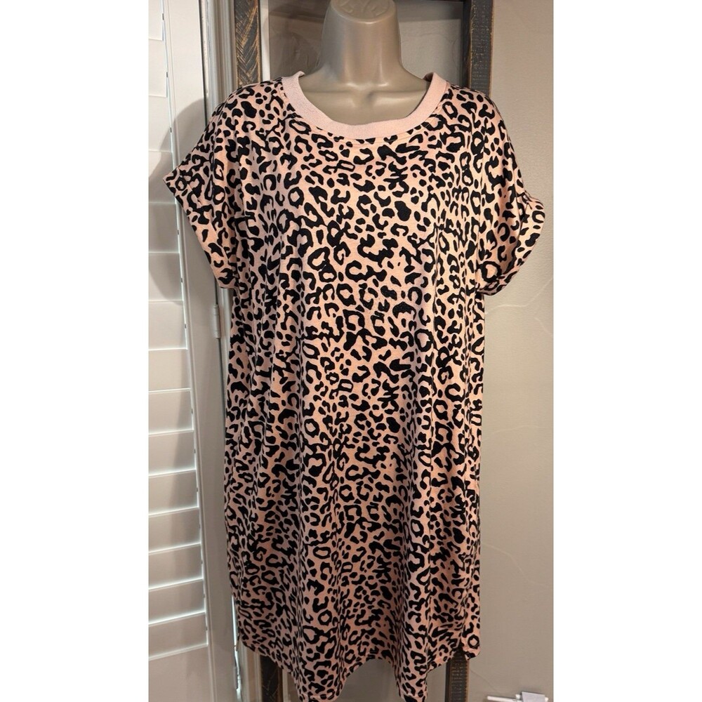 Next Leopard Print T-Shirt Dress Size XL